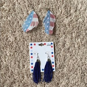 USA 4 th of July earrings America